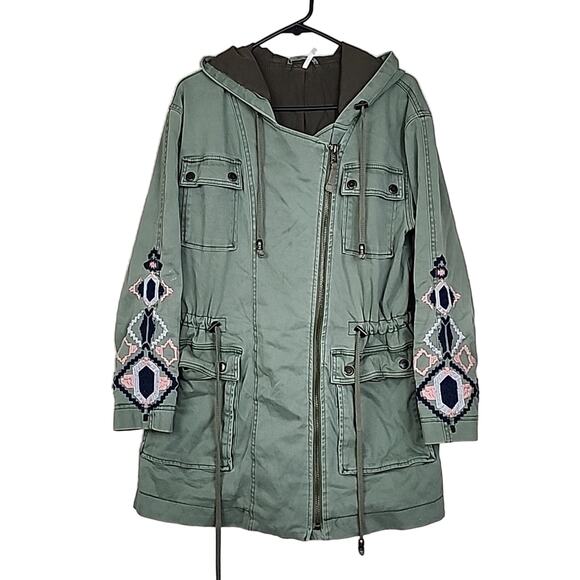 Free People Embroidered Parka Coat Jacket - Picture 1 of 7